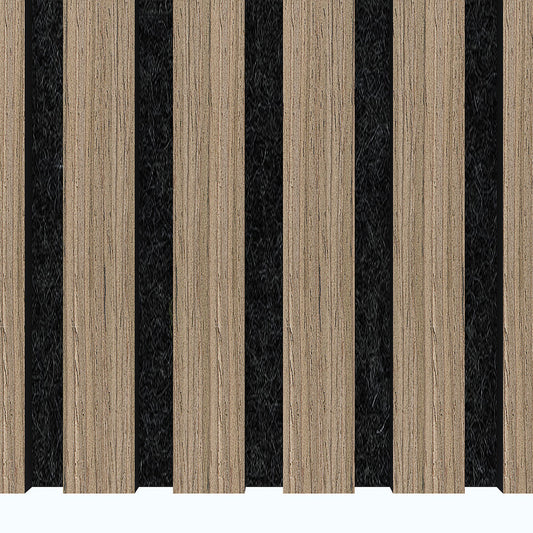 Wooden Slat Acoustic Panel Light Walnut 2400mm x 600mm