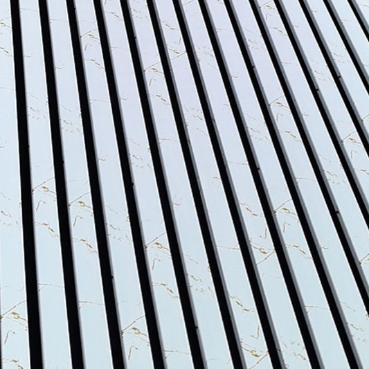 Wooden Slat Acoustic Panel White Gold Marble 2400mm x 600mm