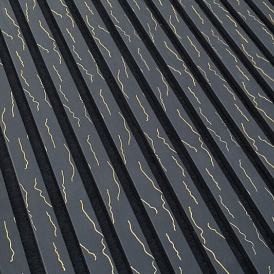 Wooden Slat Acoustic Panel Black Gold Vein 2400mm x 600mm