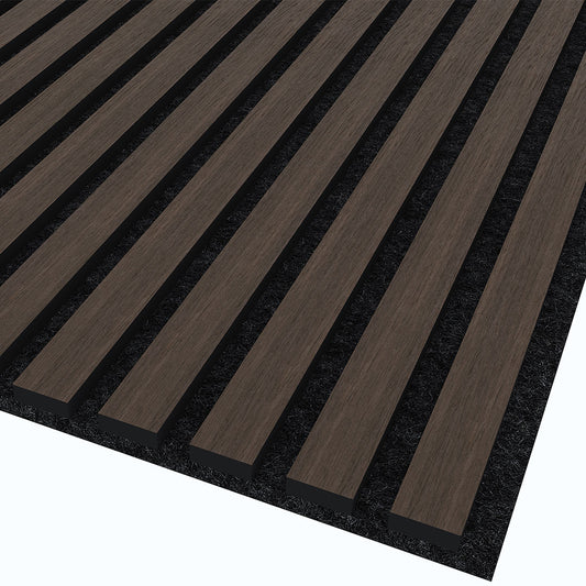 Wooden Slat Acoustic Panel Choco Brown 2400mm x 600mm