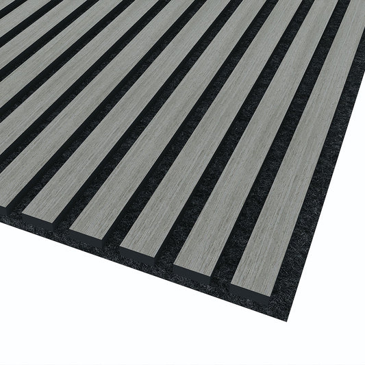 Wooden Slat Acoustic Panel Grey Oak 2400mm x 600mm