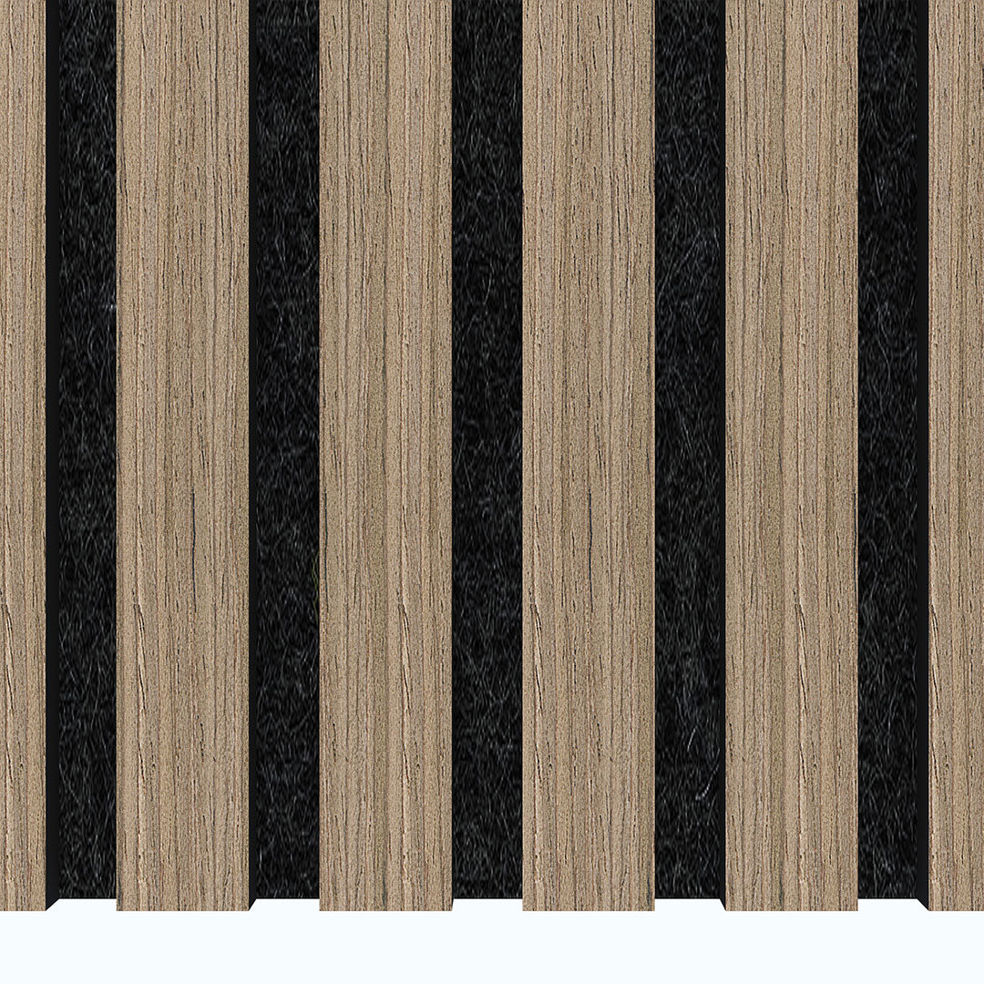Wooden Slat Acoustic Panel Light Walnut 2400mm x 600mm