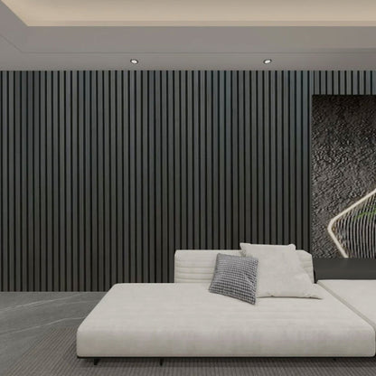 Wooden Slat Acoustic Panel Black Oak 2400mm x 600mm
