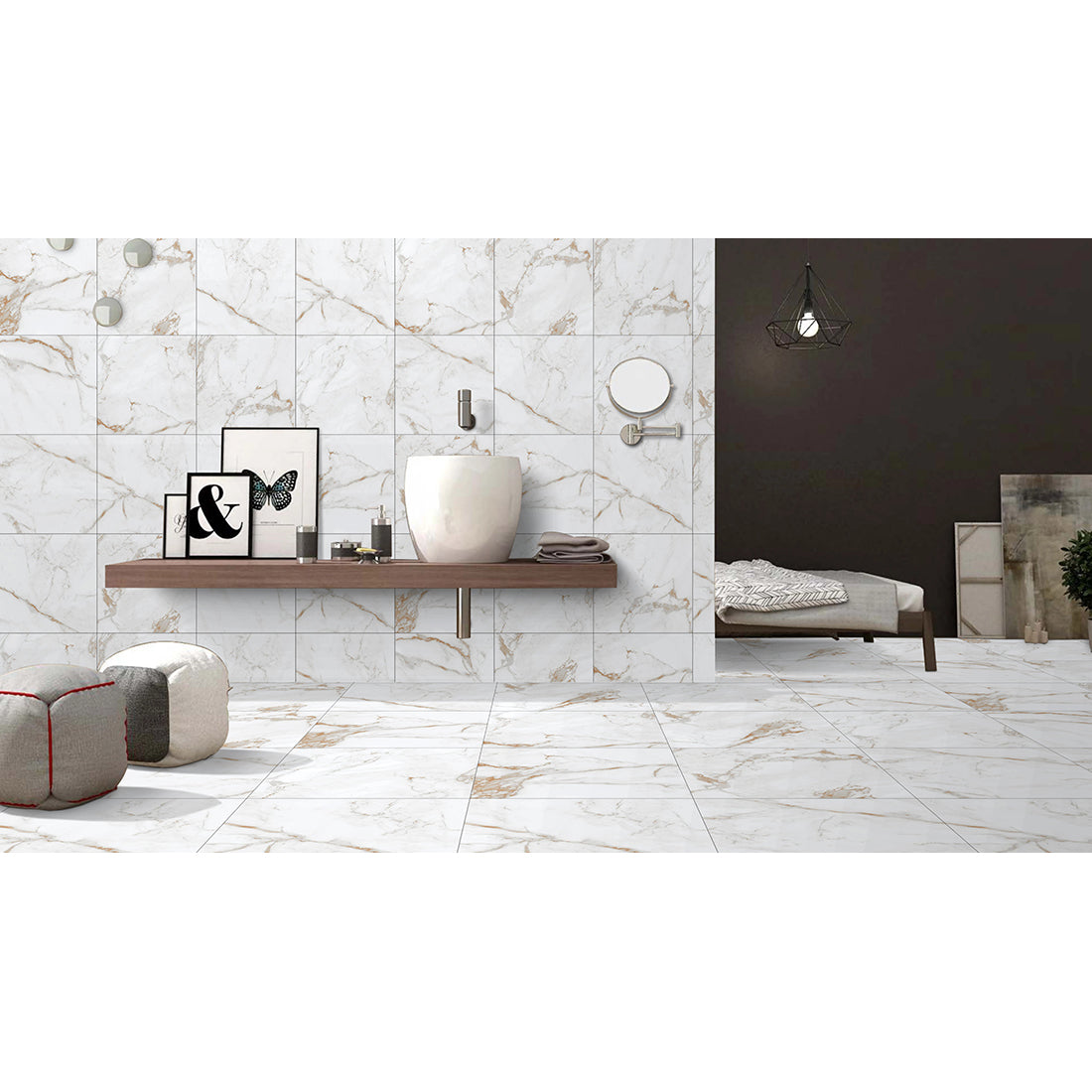 N 60x60 Brown Matt Carving